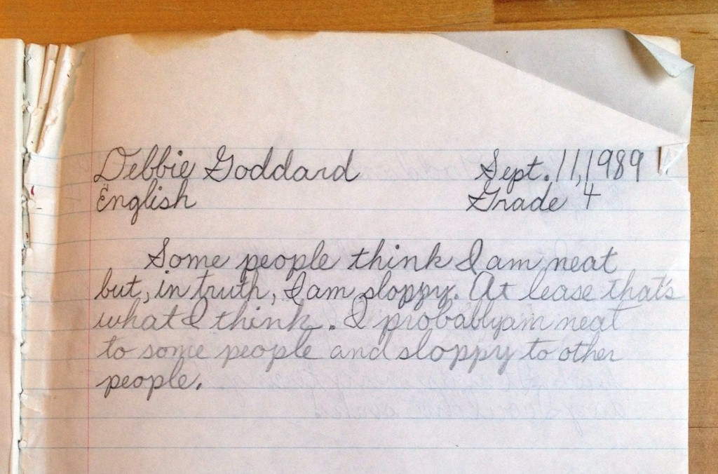 Fourth Grade English entry Sept 11 1989: Neat or sloppy